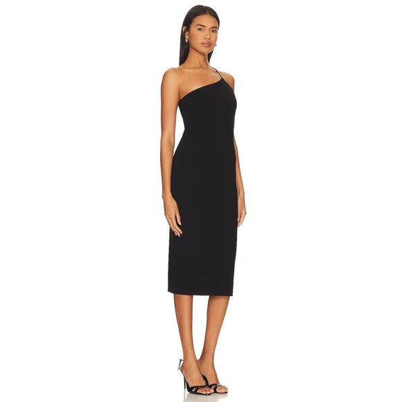 RAG & BONE IRINA ONE SHOULDER SHEATH DRESS BLACK - Picture 2 of 5
